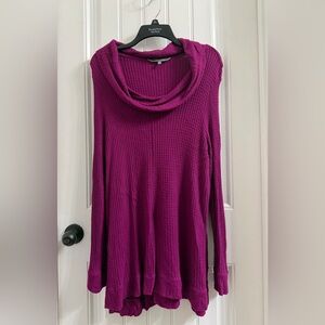 Daisy Fuentes Magenta Cowl Neck Sweater